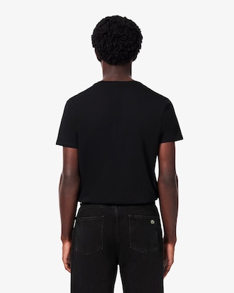 T-shirt con collo a V in jersey di cotone Pima leggero