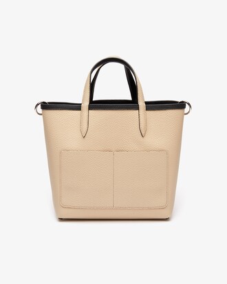 Tote bag con zip Anna in tela piqué spalmata, double face, a doppia modalità di utilizzo da donna