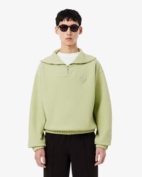 Felpa in piqu&eacute; con zip loose fit