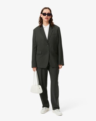 Blazer a quadri in misto lana