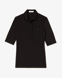 Polo slim fit Lacoste con maniche a tre quarti in mini piqu&eacute; stretch