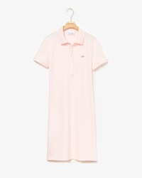 Abito a polo in mini piqu&eacute; di cotone stretch tinta unita