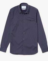 Camicia da uomo slim fit in popeline elasticizzato con motivi mini