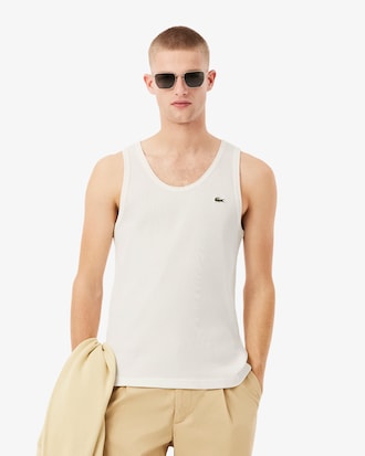 Canotta slim fit in cotone a costine