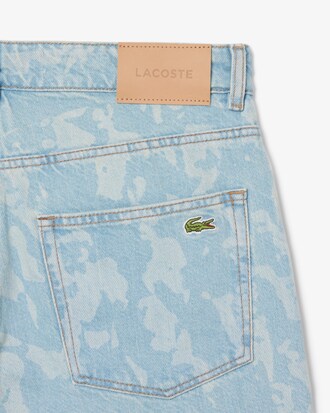 Jeans dritti in denim con stampa