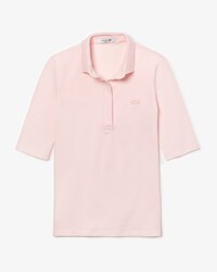 Polo slim fit Lacoste con maniche a tre quarti in mini piqu&eacute; stretch