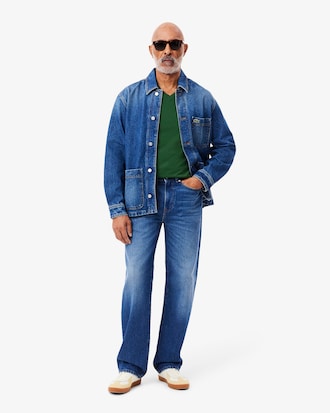 T-shirt con collo a V in jersey di cotone Pima leggero