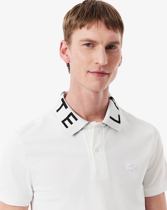 Polo con marchio jacquard slim fit
