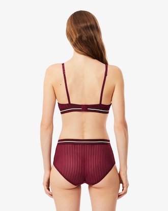 Bralette in mesh con righe in velour