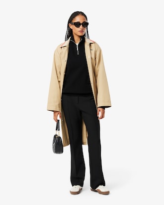 Felpa con collo con zip e stemma a contrasto loose fit