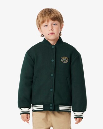 Bomber in lana con stemma coccodrillo