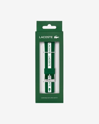 Cinturino unisex per Apple Watch in silicone verde Lacoste