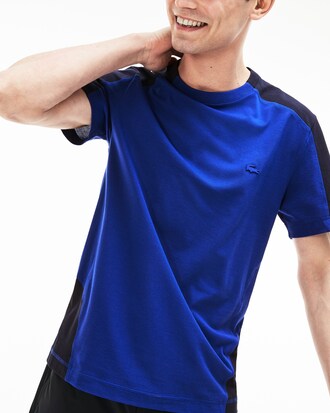 T-shirt da uomo in cotone ultra leggero bicolore con collo rotondo Lacoste Motion