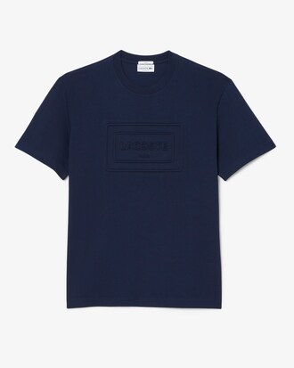 T-shirt marchio in rilievo in cotone pesante
