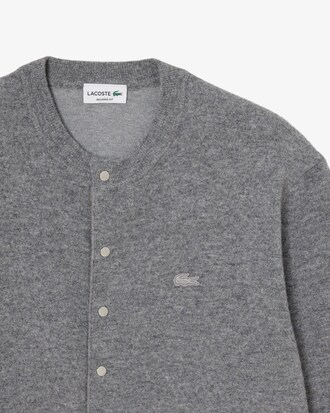 Cardigan a girocollo in feltro di lana
