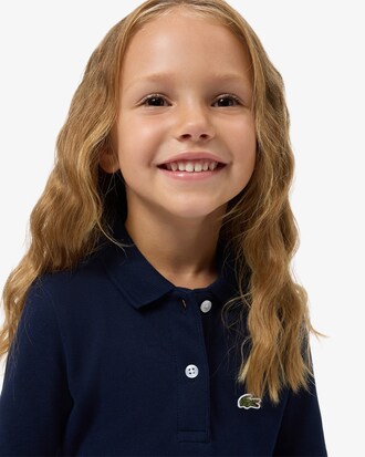 Abito polo a maniche lunghe in piqué elasticizzato