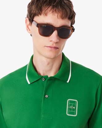 Polo stampata in piqu&eacute; classic fit