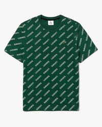 T-shirt da uomo in cotone con collo rotondo e logo stampato Lacoste LIVE