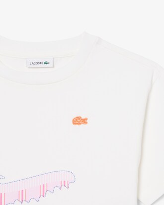 T-shirt in cotone con coccodrillo stampato