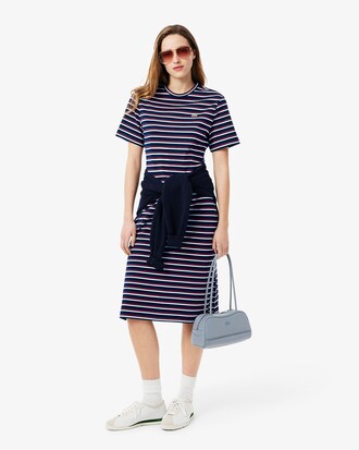 Abito t-shirt a righe in jersey