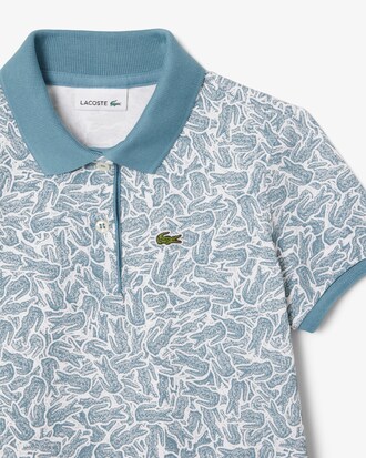 Abito polo in cotone stampato