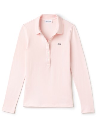 Polo slim fit Lacoste a maniche lunghe in mini piqu&eacute; stretch