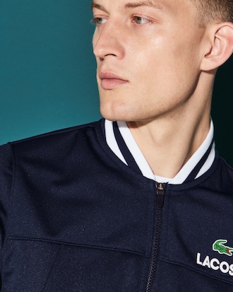 Giacca con zip Tennis Lacoste SPORT in piqu&eacute; tecnico