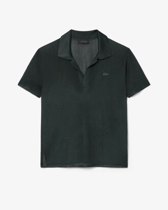 Polo slim fit in piqu&eacute; di raso Runway