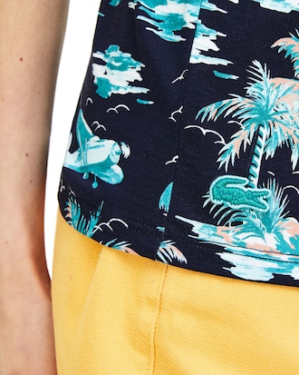 T-shirt a girocollo in jersey crêpe di cotone stampato