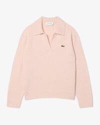 Maglione con colletto da polo in cashmere a maglia 3D