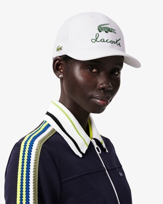 Cappellino con coccodrillo ricamato e logo