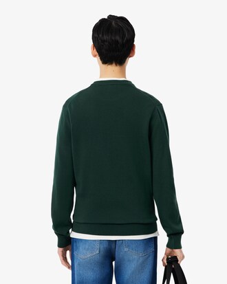 Pullover girocollo monocromatico in cotone
