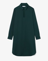 Abito con collo a camicia fluido in cr&ecirc;pe