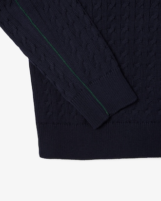 Pullover di cotone in maglia a trecce