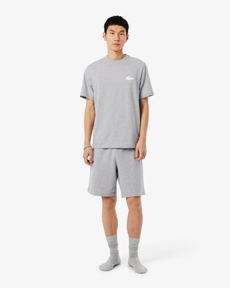 T-shirt homewear in cotone con stampa coccodrillo