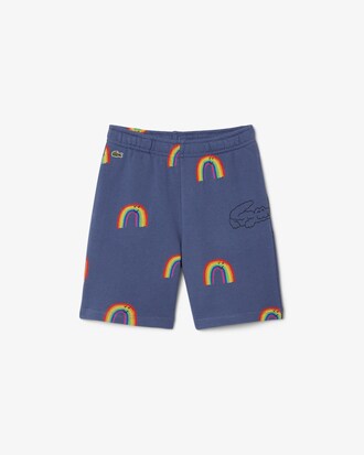 Shorts stampa arcobaleno in tessuto felpato