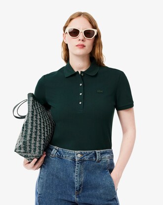 Polo da donna in piqué di cotone stretch Lacoste slim fit