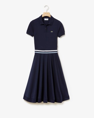 Vestito polo media lunghezza da donna a righe tricolori MADE IN FRANCE