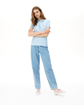 Polo slim fit Lacoste in mini piqu&eacute; di cotone stretch tinta unita