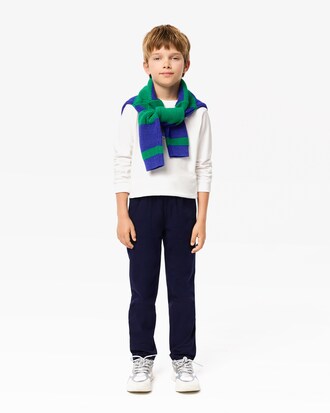 Pantaloni in gabardina di cotone stretch
