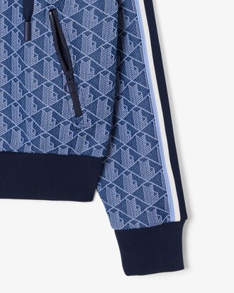 Felpa con cappuccio in jacquard con monogramma