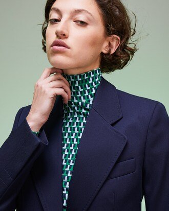 Blazer da donna in misto lana tinta unita Fashion Show