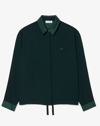 Camicia oversize con dettagli in raso