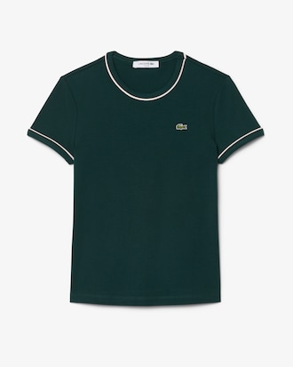 T-shirt in jersey con bordo a contrasto