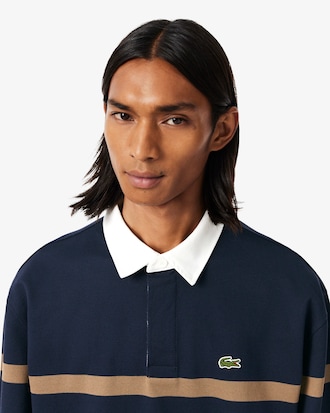 Polo da rugby relaxed fit a righe