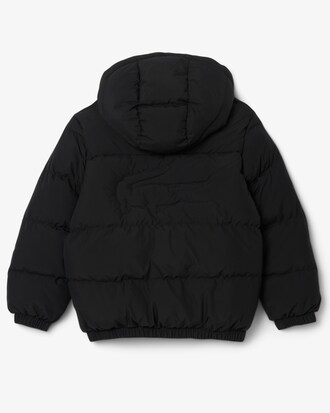 Giacca unisex imbottita con cappuccio e coccodrillo ricamato