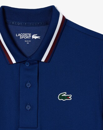 Polo da tennis con colletto a righe UV Protect