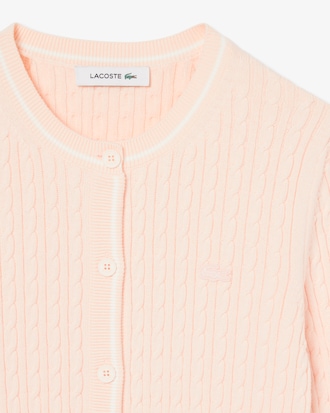 Cardigan a righe in maglia a trecce