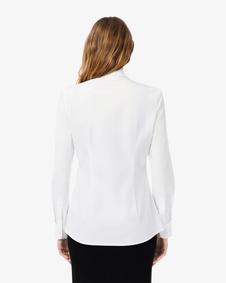 Camicia in popeline elasticizzato slim fit