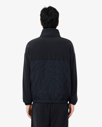 Felpa sportiva con zip corta in due tessuti